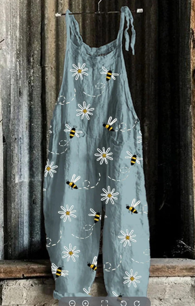 Womens 3D-printed Fashionable Versatile Casual Jumpsuit Pants