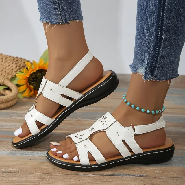 Platform Wedge Velcro Buckle Sandals White - Shop at LoveMi