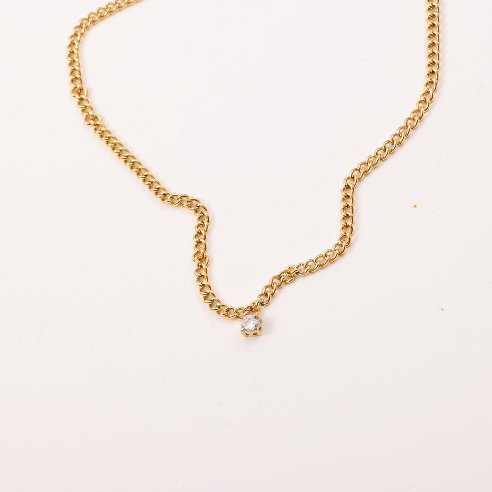 Women's Simple All-match Titanium Steel Plating 18K Gold Chunky Necklace
