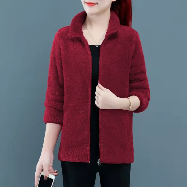 Womens Fashionable Loose fitting Plus size Fluffy Coat Red - Shop at LoveMi