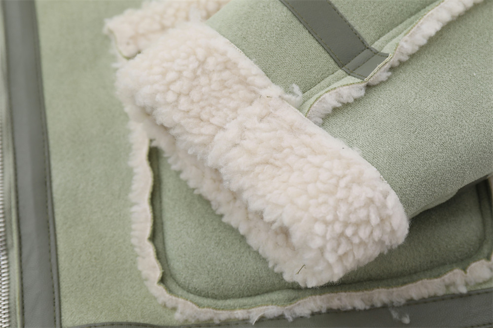 Lamb Wool Stand-up Collar Cotton-padded Clothes Stitching Fur Coat