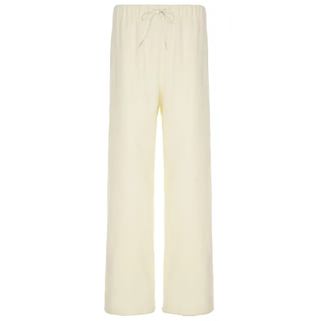 Autumn And Winter New Fluff Basic Casual Pants Beige - Shop at LoveMi