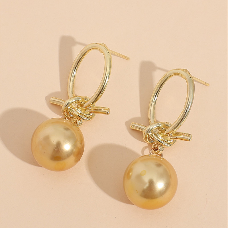 Elegant French Retro Personalized Knotted Pearl Earrings