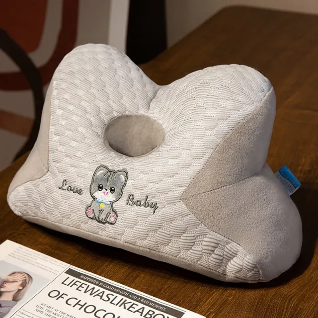 Hollow Ice Bean Cartoon Nap Pillow Cat Gray - Shop at LoveMi