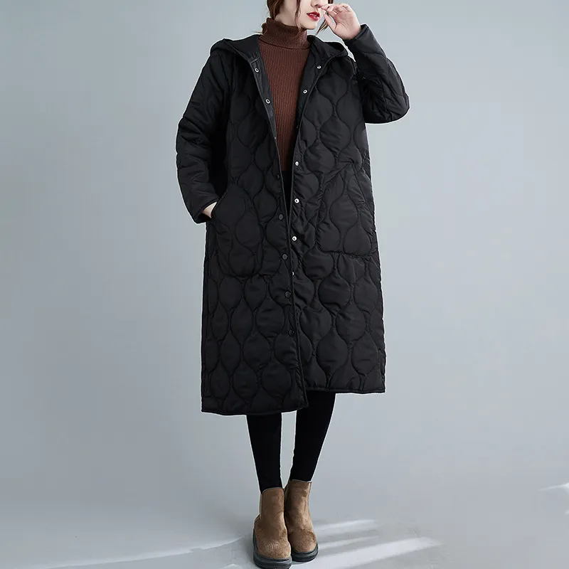 Korean Style Cotton Clothes Loose Slimming Plus Size Women - Black