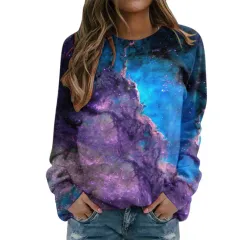 Starry Sky 3D Digital Printing Women's Round Neck Sweater - Myl2715-Xxs - View 1