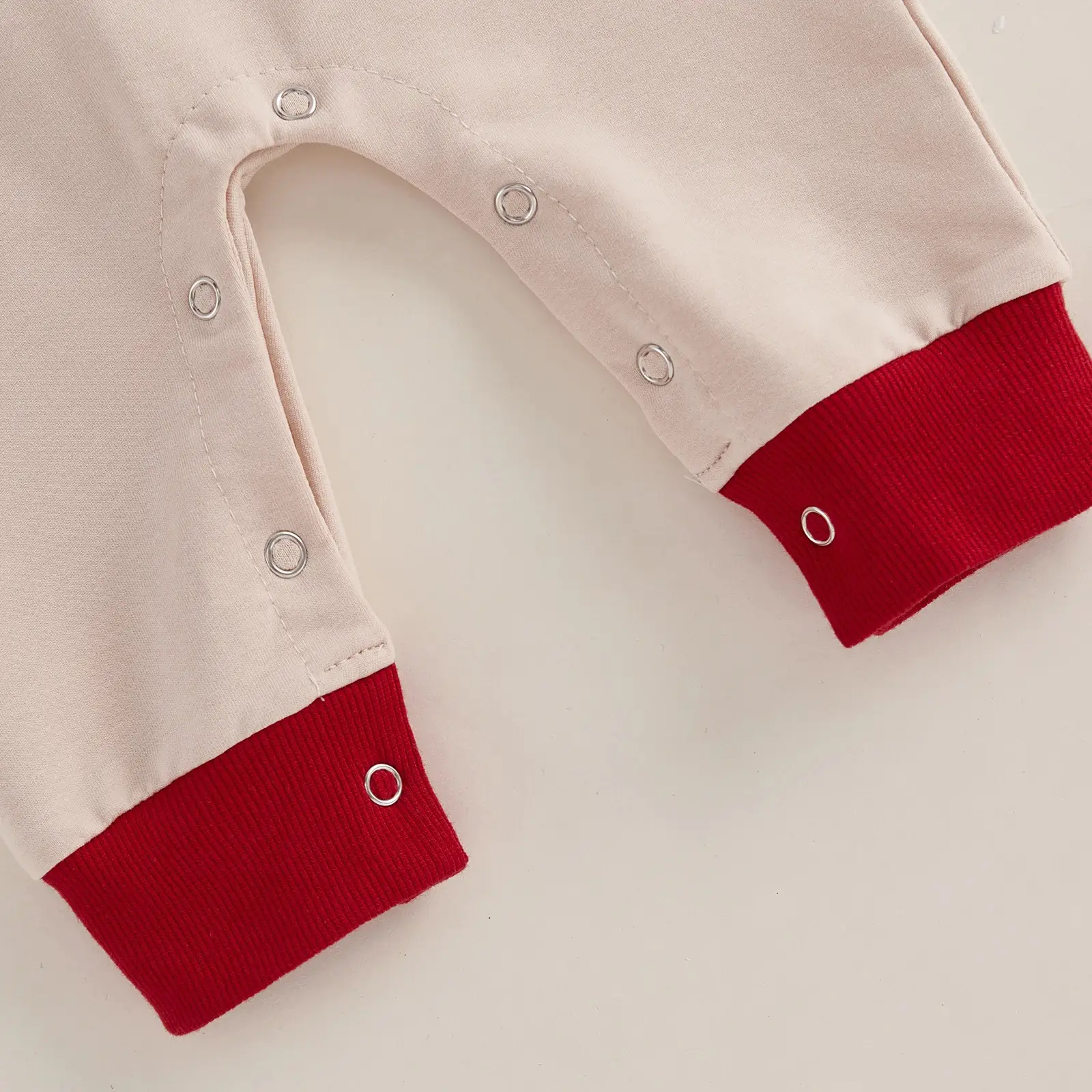 Cute Letters Gingerbread Man Towel Embroidery Color Matching Raglan Long Sleeve Jumpsuit