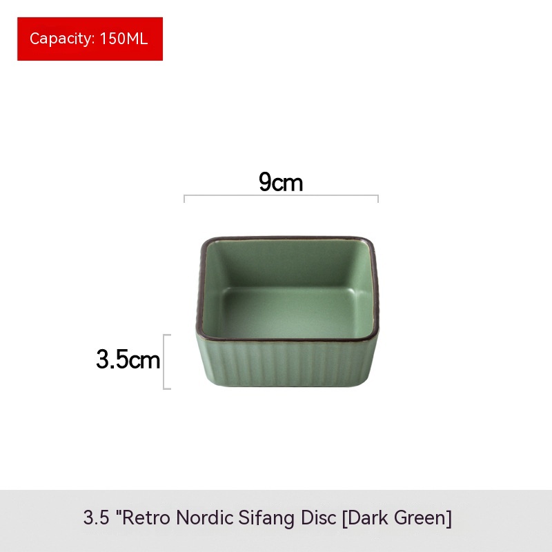 Square Dish Dark Green