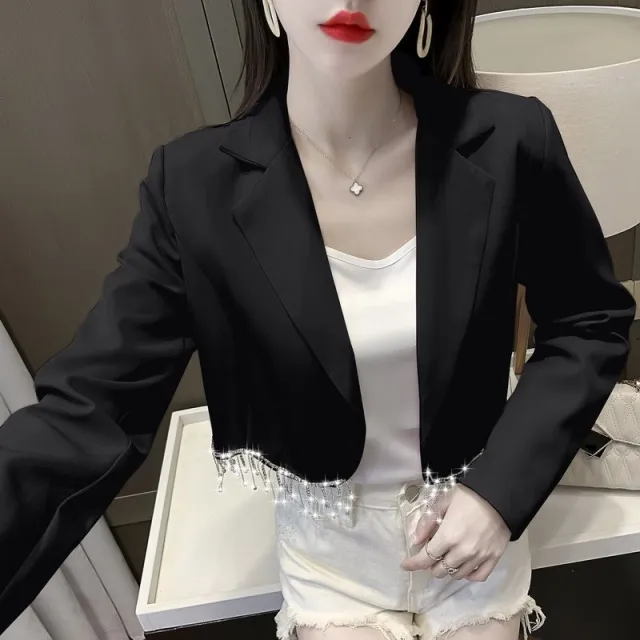 Irregular Small Suit Jacket Female Suit Black - Shop at LoveMi