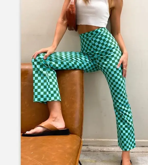 Women's Clothing Summer Printed Slim fit Casual Women's Pants Yoga Pants Green - Shop at LoveMi