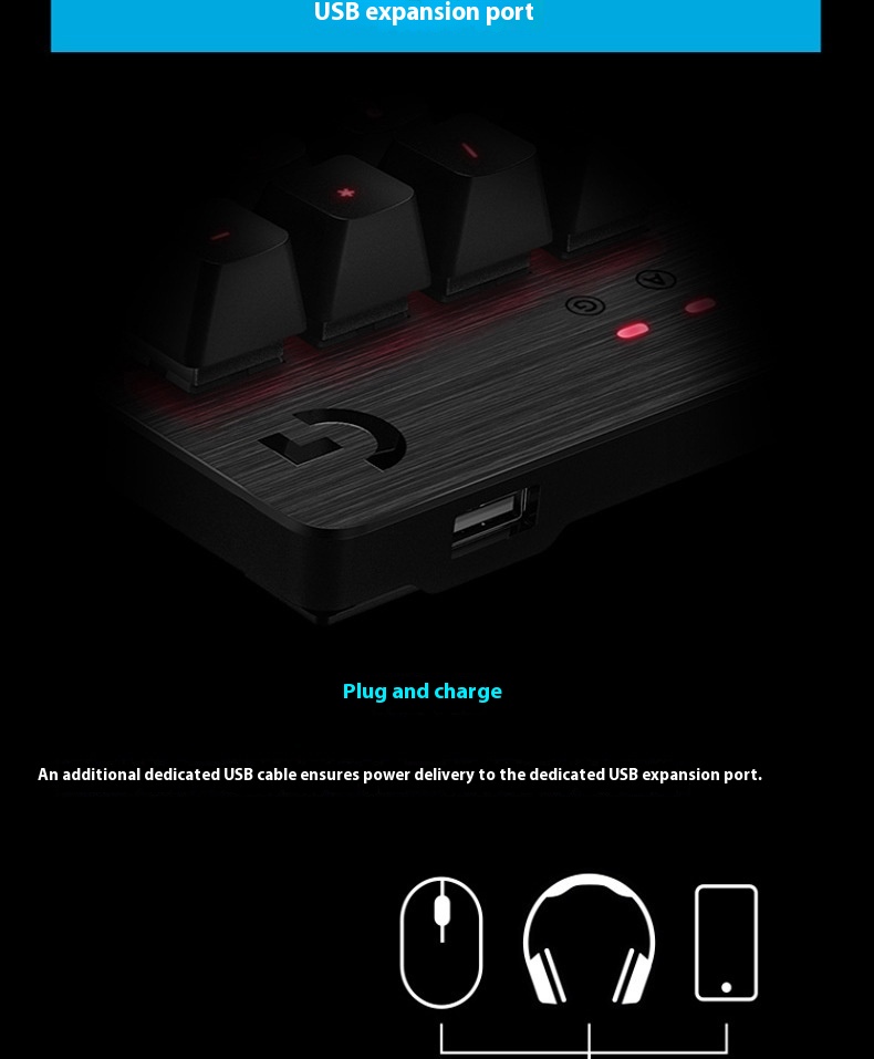 G413 Gaming Electronic Sports Mechanical Keyboard Desktop Backlight 104 Key Metal Panel - Image 8