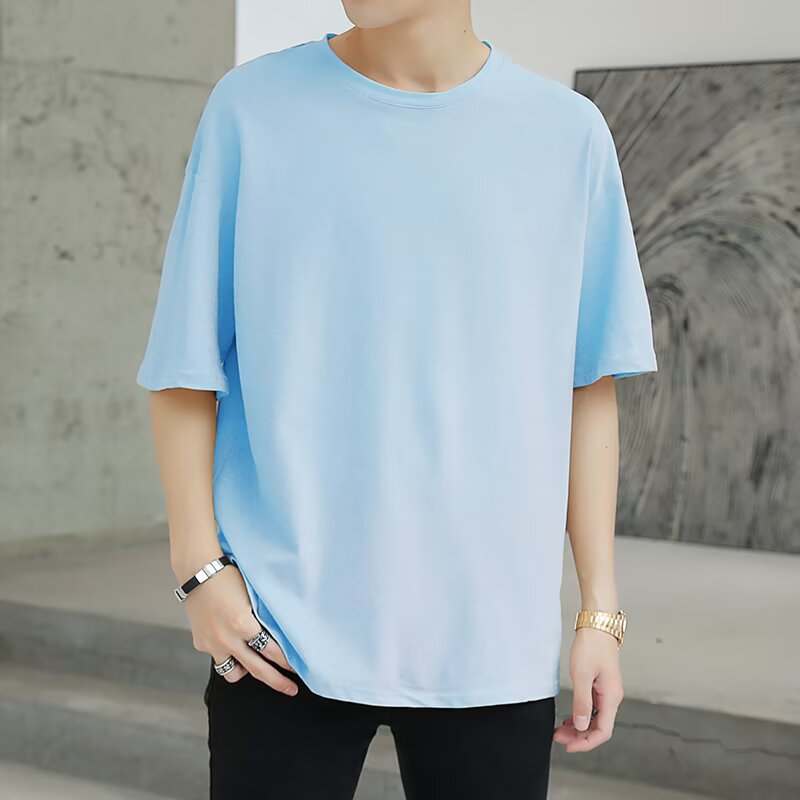 Men's Fashionable Simple Loose Casual Short-Sleeve