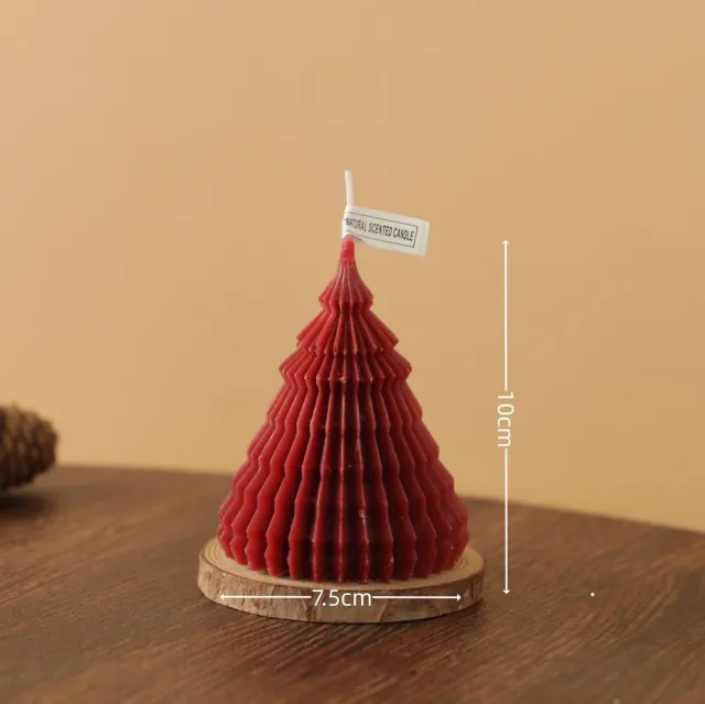 Christmas Wine Red Aromatherapy Candle Atmosphere Decoration Small Size Origami - Shop at LoveMi
