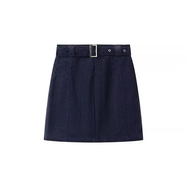 Women's Street Fashion A line Corduroy Skirt Blue - Shop at LoveMi