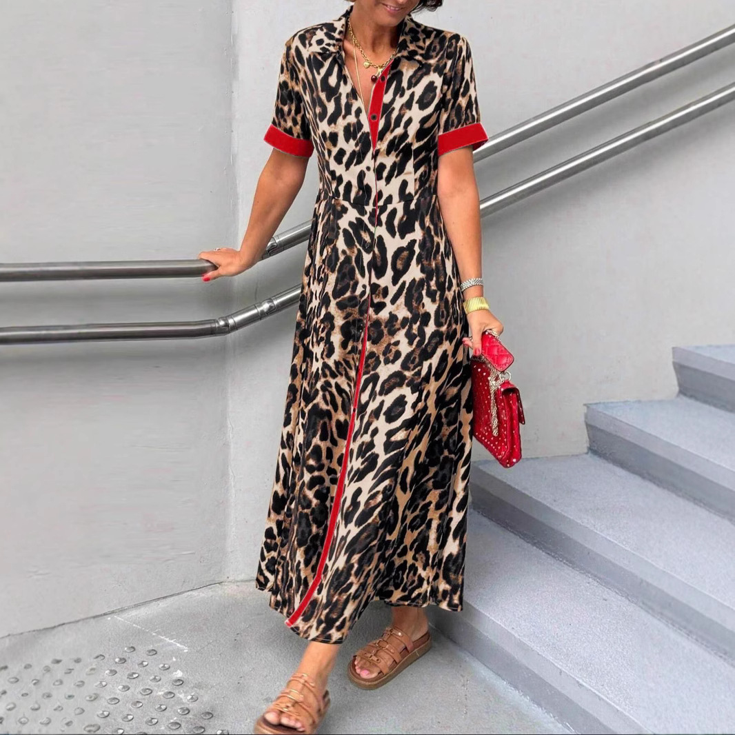 Women's Elegant Loose V-Neck Casual Dress