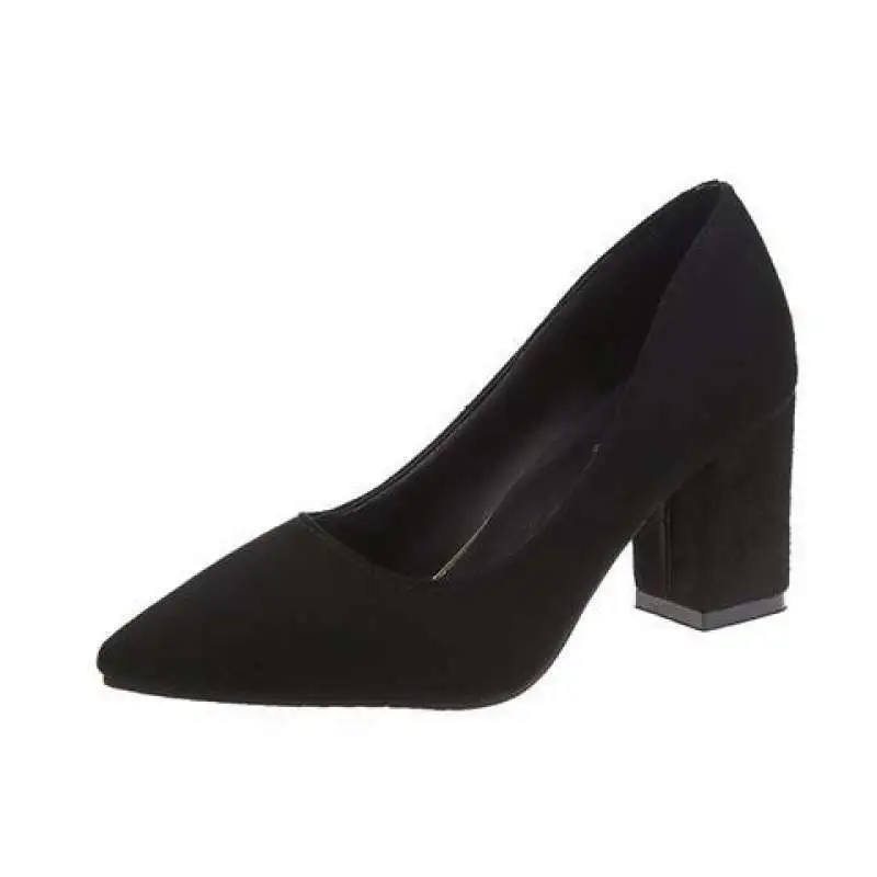Extra Large Women's Chunky Heel High Heels - Black