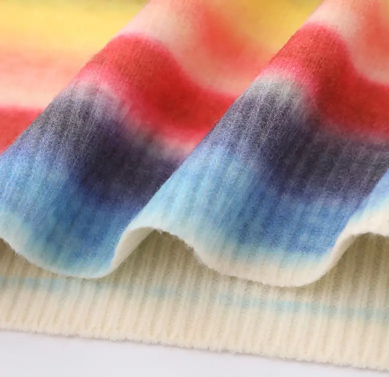American Fashion Brand Contrast Color Striped Soft Rainbow Sweater For Men