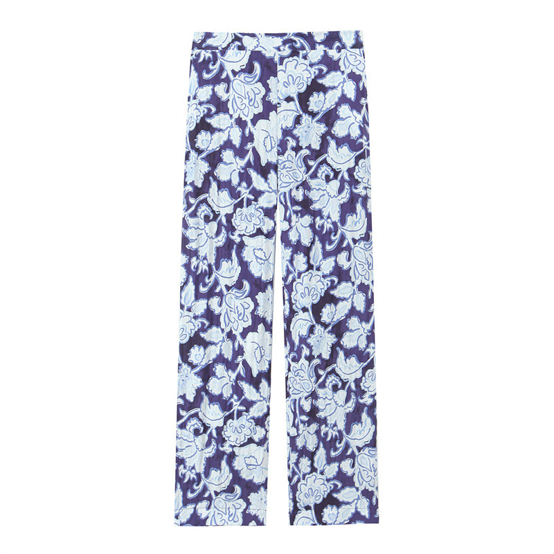 Flower Print Women's Tops And Pants