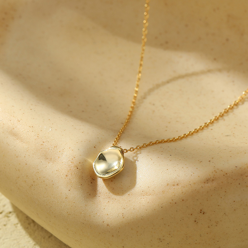 Sterling Silver Irregular Concave Necklace Simple High Sense Niche Accessories Temperament Wild