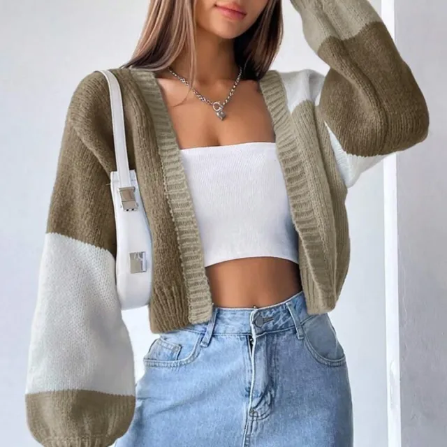 Cardigan Sweater Striped Long Sleeve Sweater Coat Brown - Shop at LoveMi