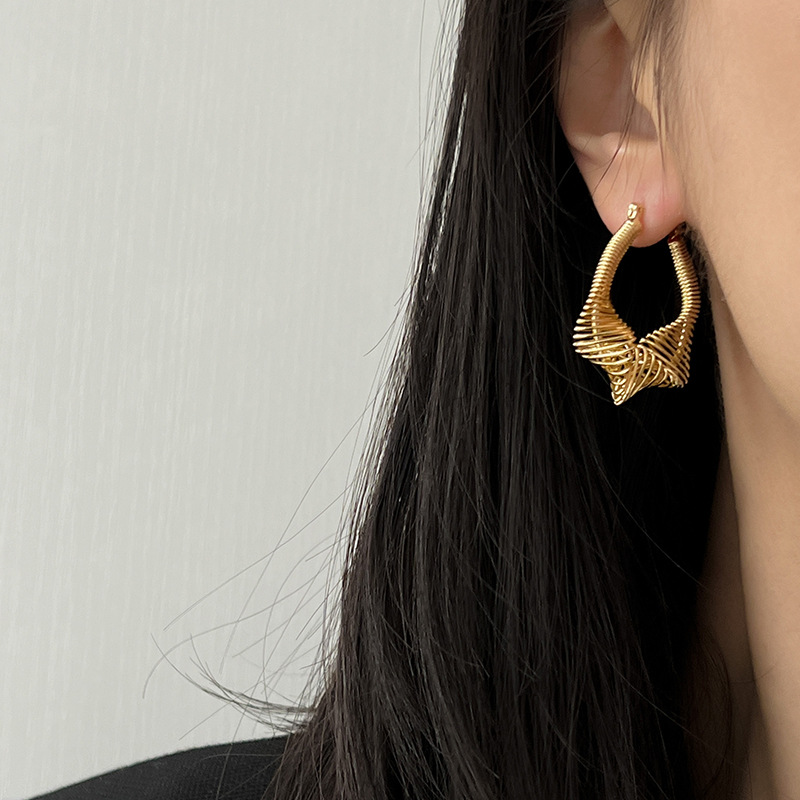 Twisted Coil Line Exaggerating High Quality Earrings