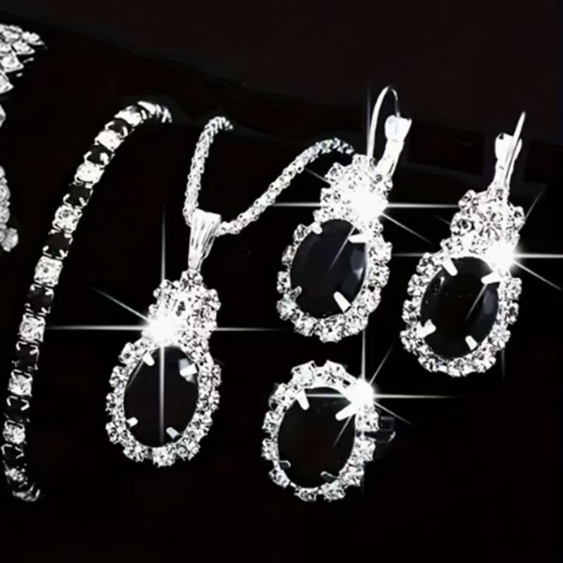 Crystal Necklace, Earring & Ring Set