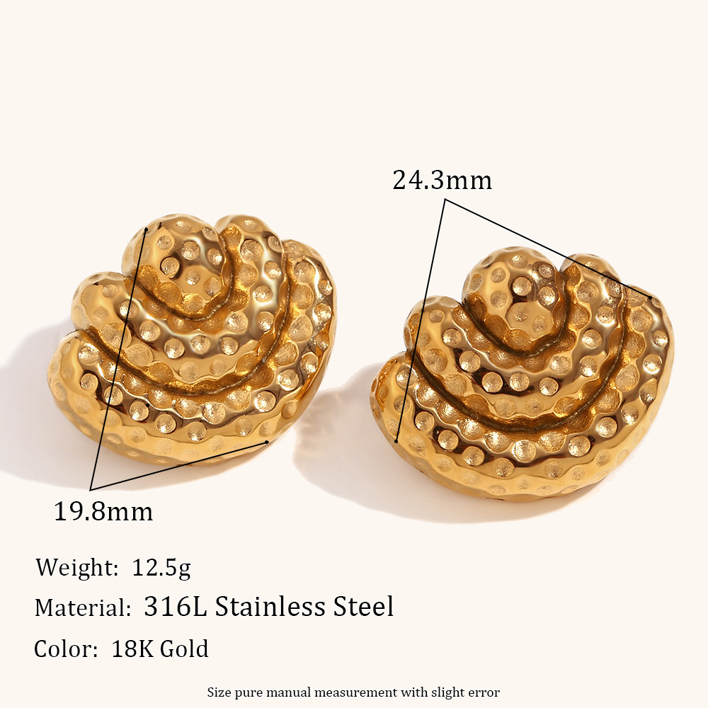 Women's Fashion Three-layer Signal Scallop Earrings