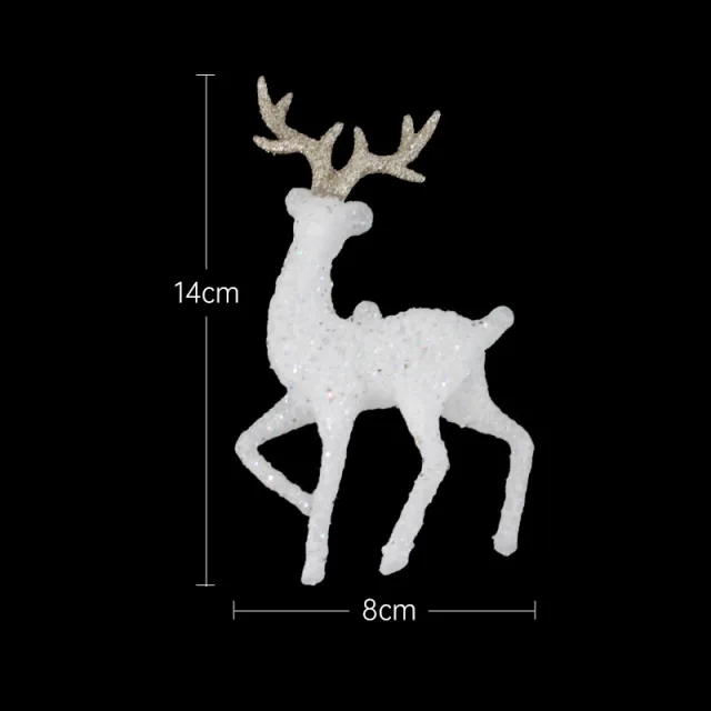Glitter Christmas Elk Birthday Cake Decorative Ornaments White Flash Elk - Shop at LoveMi