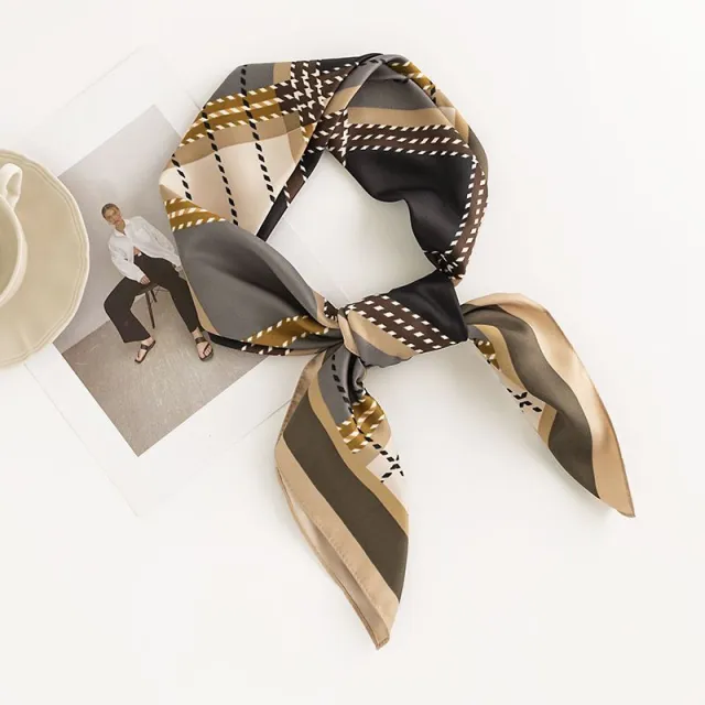Elegant Silk Scarf Spring Matching Shirt 1 Army Green Plaid 5193 - Shop at LoveMi