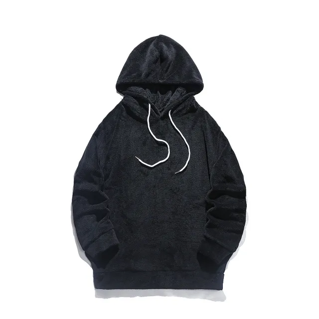 Men's Casual Plus Size Hooded Sweater Black - Shop at LoveMi