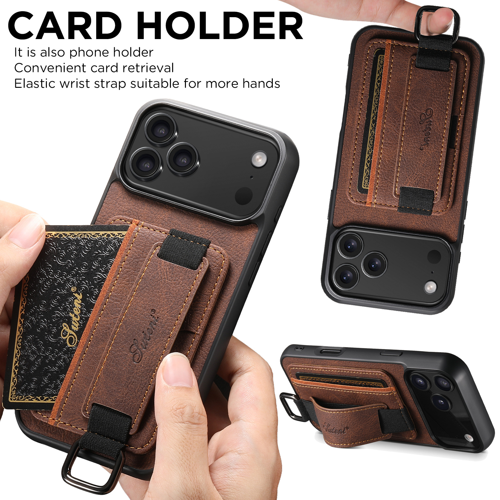 Card Phone Case Wrist Strap Bracket Google 9 Protective Leather Case