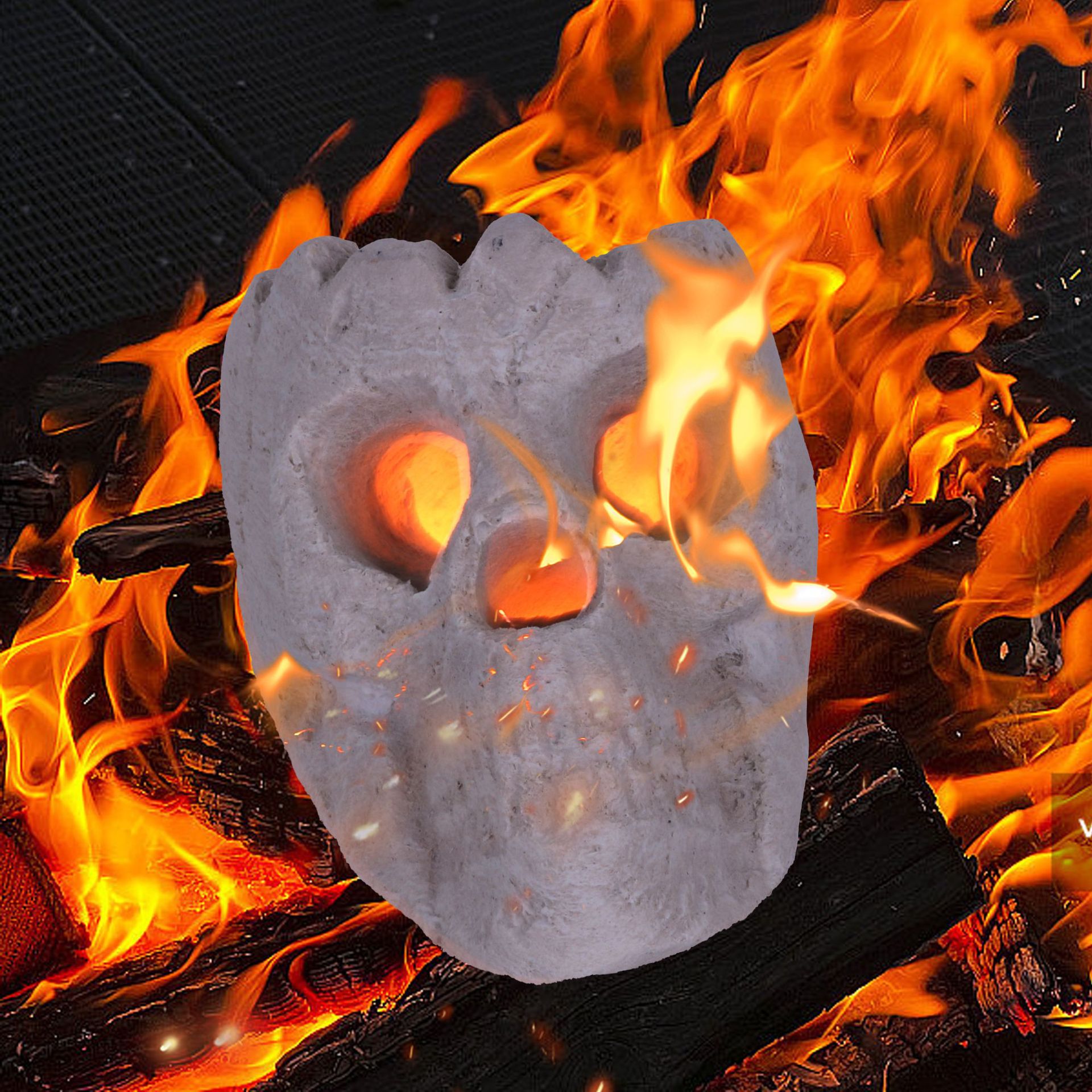 Title 12, Ceramic Skull Stove Barbecue Party Horror Decor...