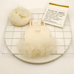 Pet Clothes Spring And Summer - Apricot Pearl Wedding Dress - View 1