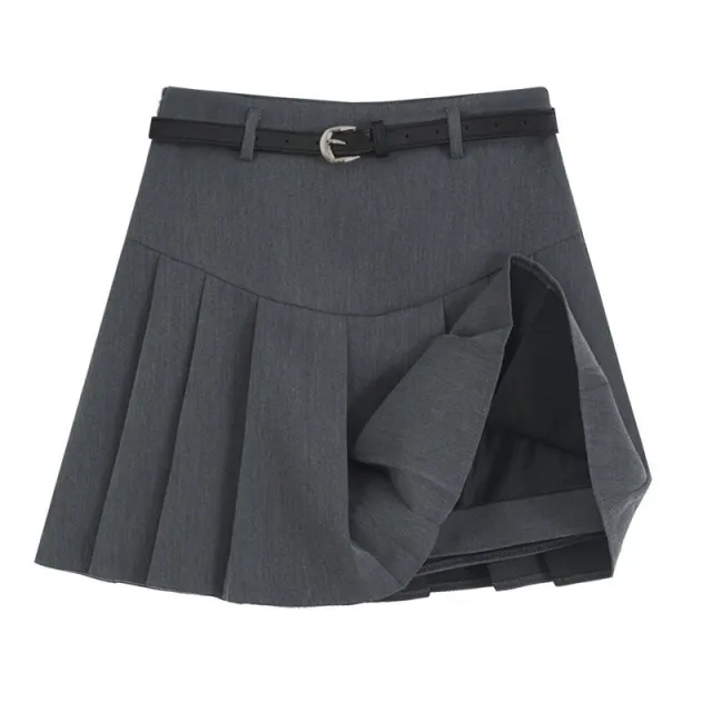 Women's Anti exposure High Waist Slimming A Line Skirt Dark Gray - Shop at LoveMi