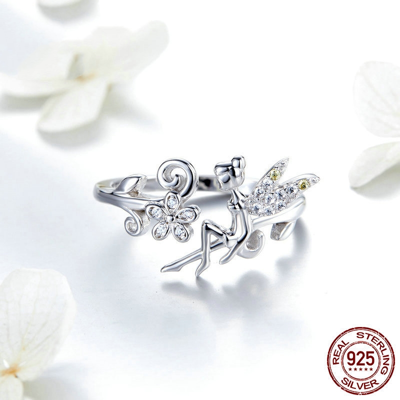 Spring Elf Ring Niche Design White Gold Plated