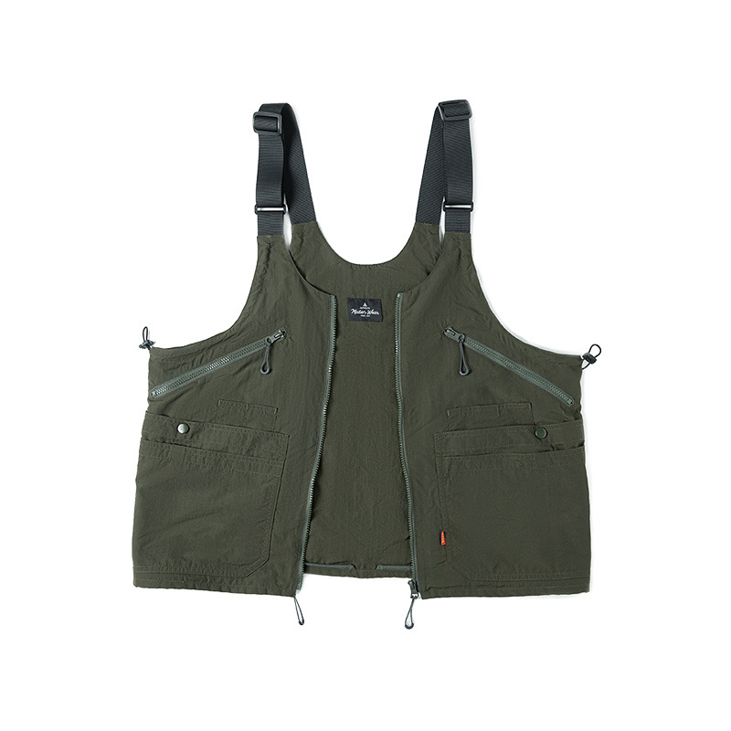 Marden Retro Multi-pocket Sleeveless Nylon Frock Vest Outdoor Functional Dual-use Shoulder Bag For Men