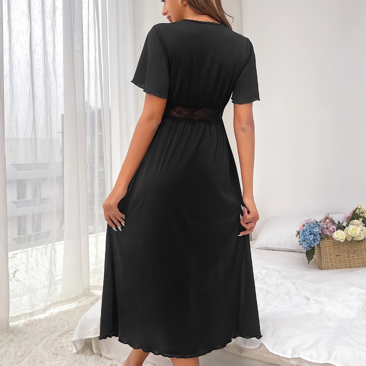 Ladies Fashion Summer New Solid Color Dress