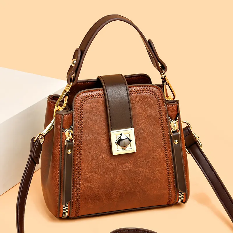 Women's Retro Easy Matching Soft Leather Textured Handbag Shoulder