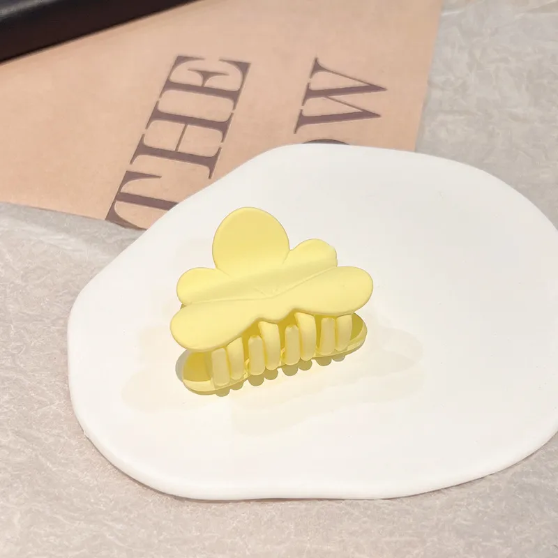 Sweet Frosted Small Hair Clip Women - Ld515 Flowers Yellow