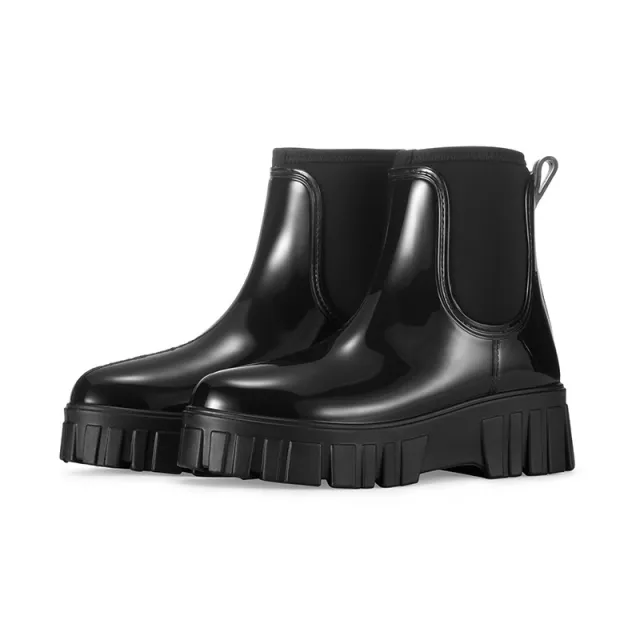 Height Increasing Waterproof Non slip Low Tube Rain Boots Black - Shop at LoveMi