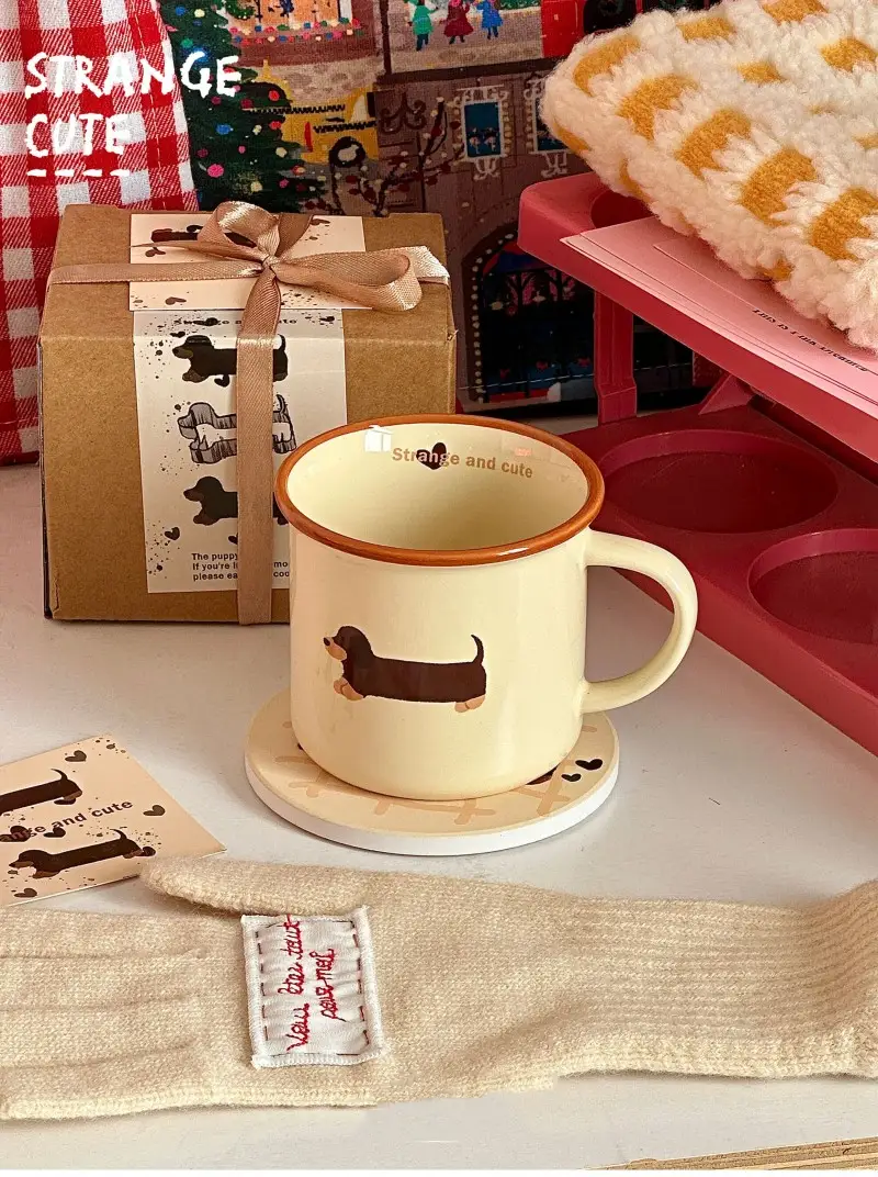 Cute Sausage Puppy Coffee Milk Ceramic Cup