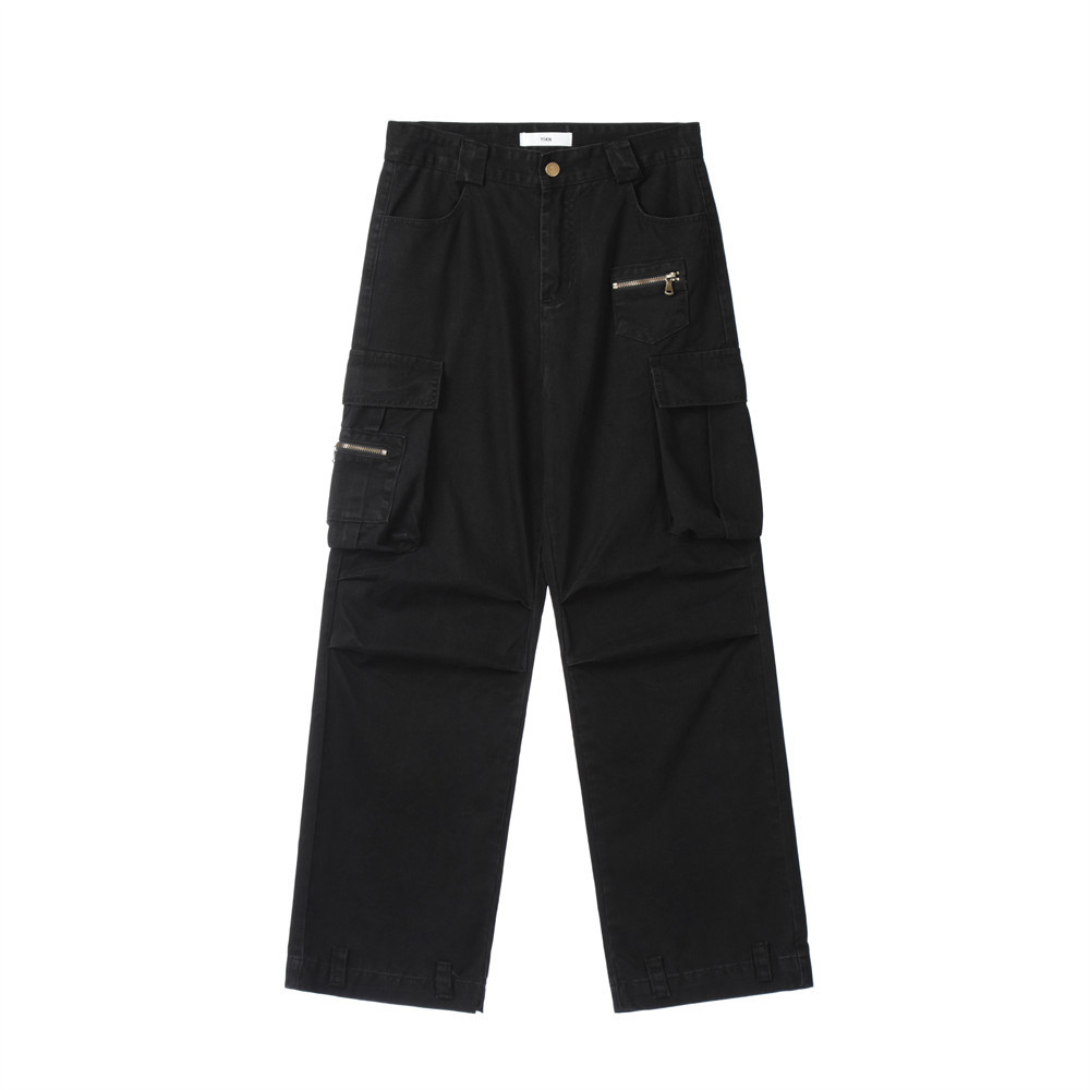 American Street Pleated Workwear Casual Pants Men