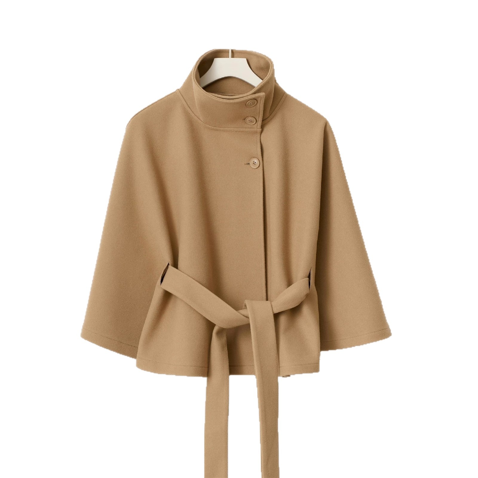 Women's Solid Color Stand-collar Trench Coat - Image 4