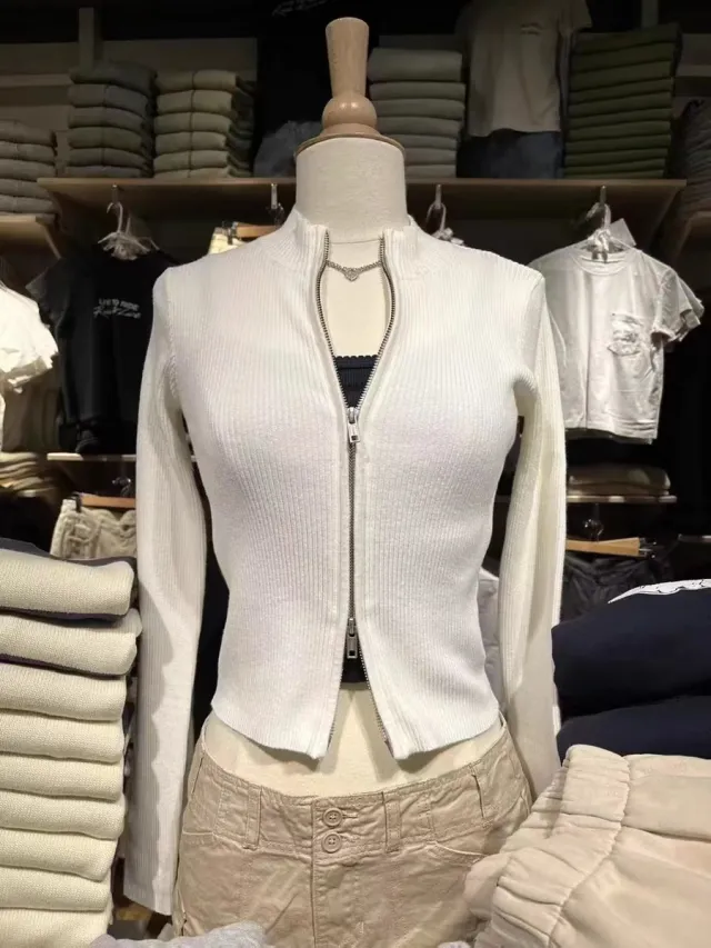 Women's Pure Color All matching Short Sweater White - Shop at LoveMi
