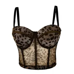 Women's All-match Leopard Print Fishbone Corset - Color - View 1