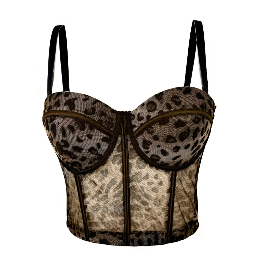 Women's All-match Leopard Print Fishbone Corset - Leopard