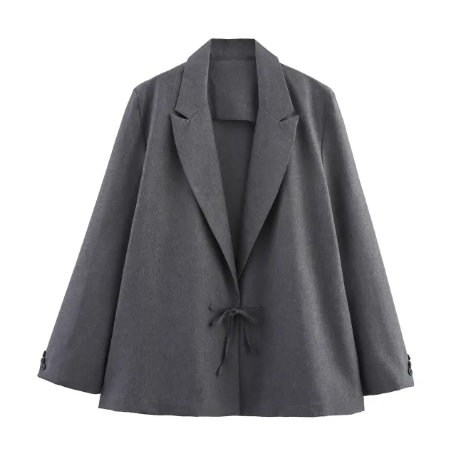 Small New Spring And Autumn Linen Minimalist Blazer Picture Color M - Shop at LoveMi