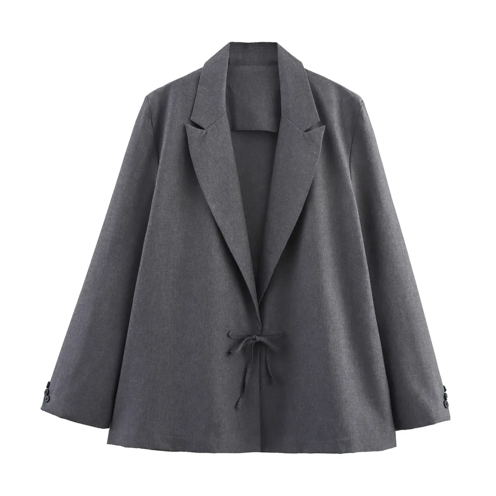 Small New Spring And Autumn Linen Minimalist Blazer - Picture Color-M