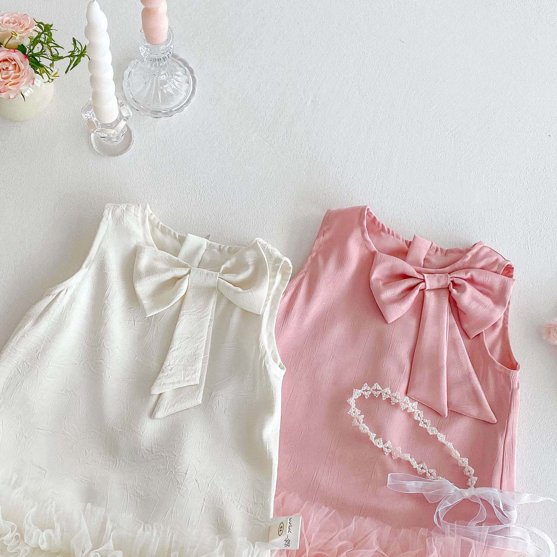 Children's Korean-style Dress With Bow - Image 1