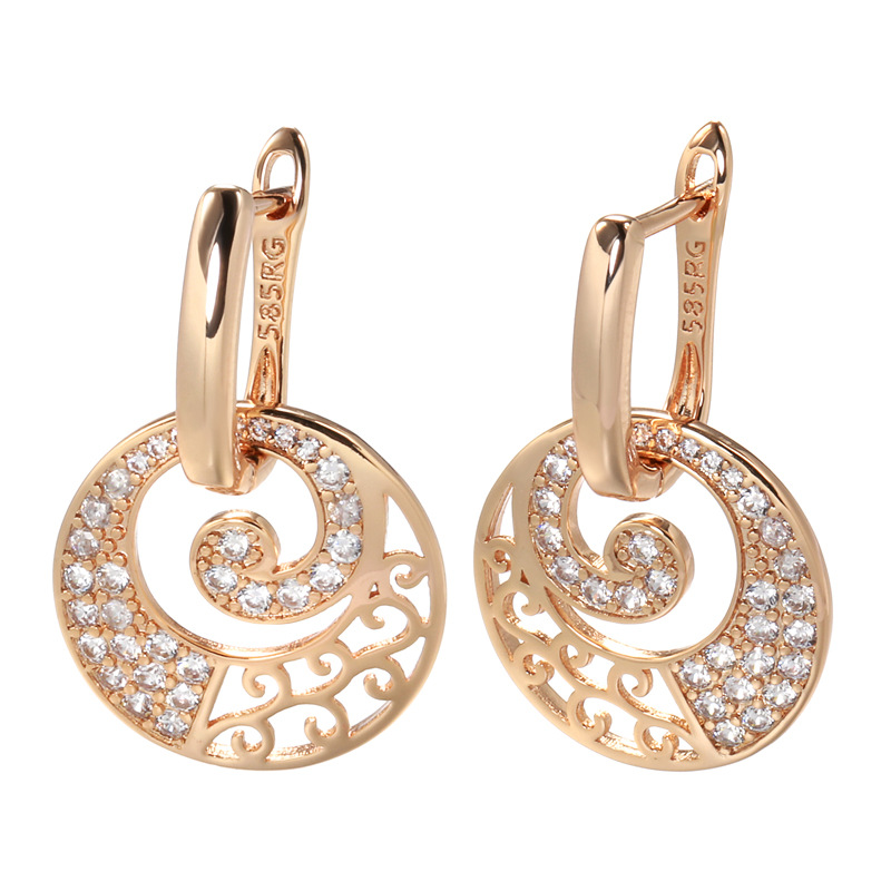 French Retro Hollow Jeweled All-matching Graceful Elegant Women's Earrings Accessories